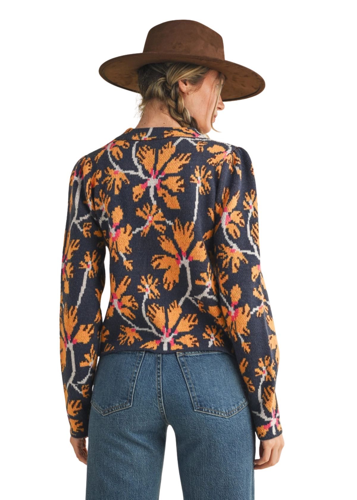 Floral Mock Neck Sweater