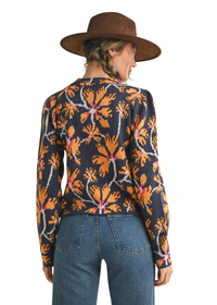 Floral Mock Neck Sweater