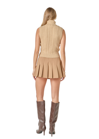 Cable Mock Neck Knit Top