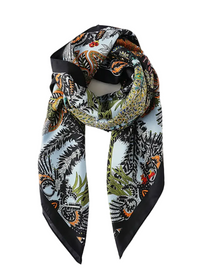Vintage French Print Silk Scarf