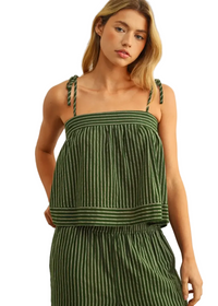 Striped Print Spaghetti Strap Top