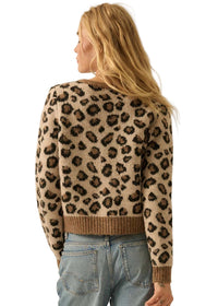 Leopard-Print Button-Front Cardigan