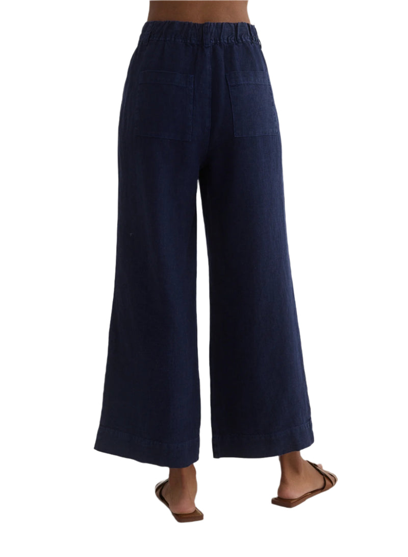 Pleated Wide Leg Ankle Pant
