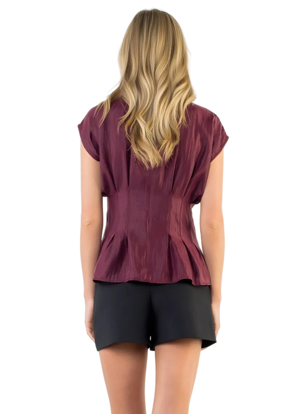 Pleated Cap Sleeve Top