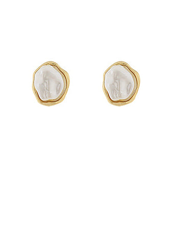 Byzantine Pearl Stud Earrings