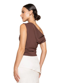 Basic One Shoulder Slant Top