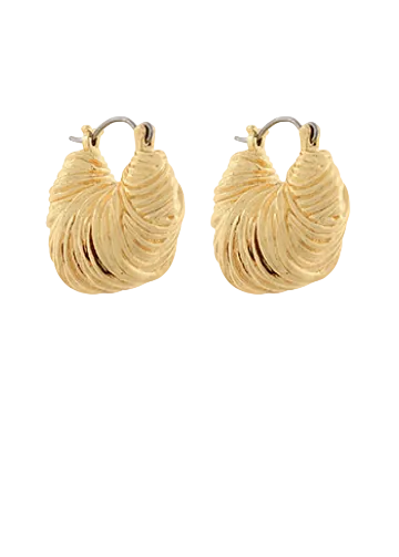 Wrapped w/Wire Ball Hoops-Gold