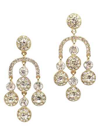 Arch & Fringe Pave Crystal Earrings - Clear