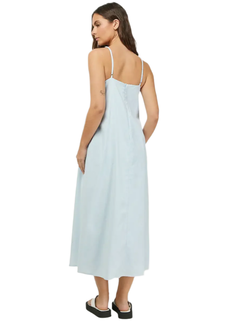 Pleated Maxi Linen Dress