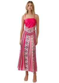 Scarf Print Smocked Back Cami Top