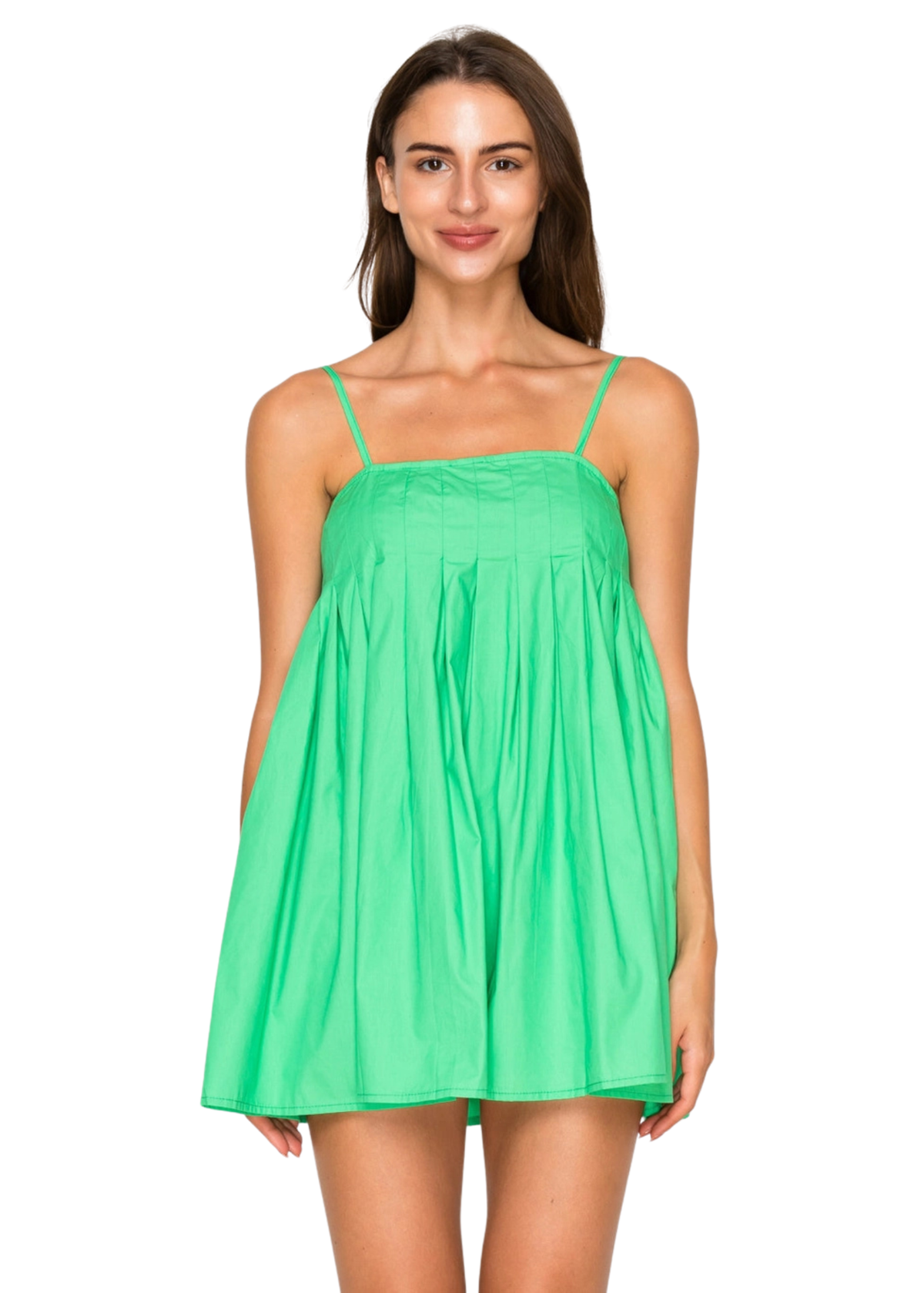 Green Poplin Mini Dress