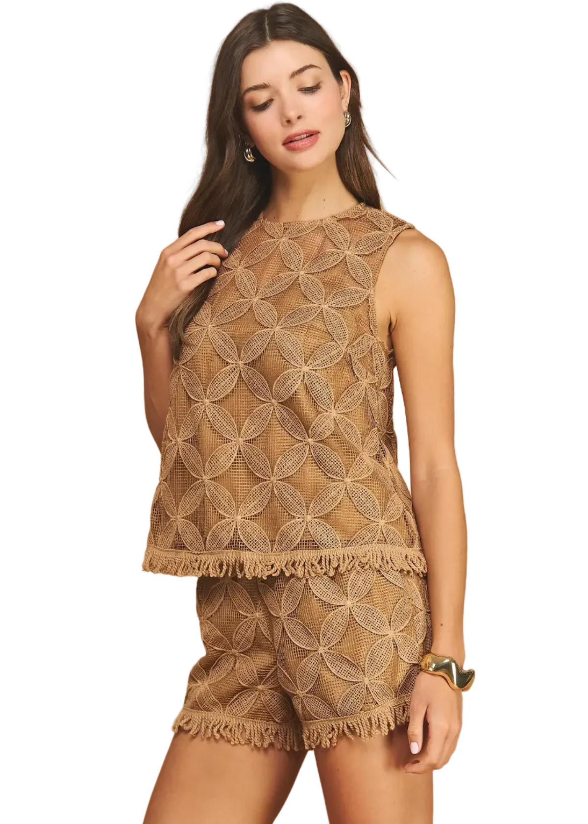 Floral Medallion Crochet Sleeveless Top