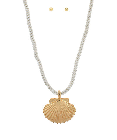 Shell Shape Pendant Cord Necklace