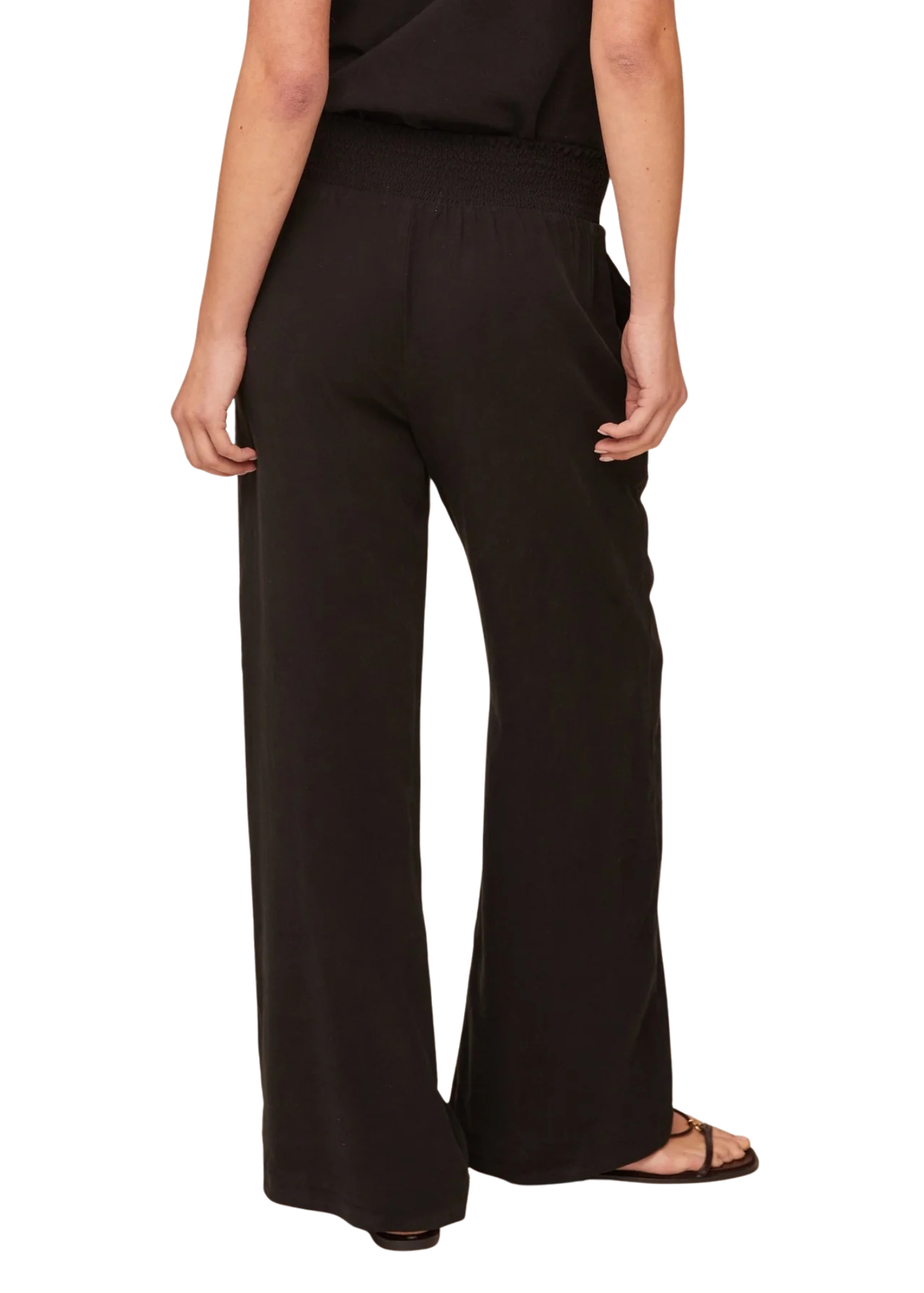 Smocked Waist Wide Leg Pant