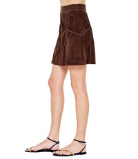 Eris Faux Suede Piping Mini Skirt