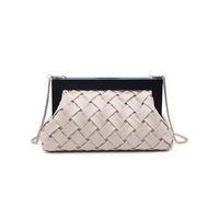 Jamie Woven Wooden Frame Clutch