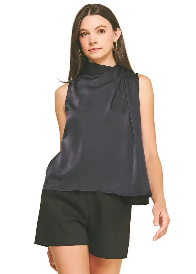 Twisted Detail Silky Top