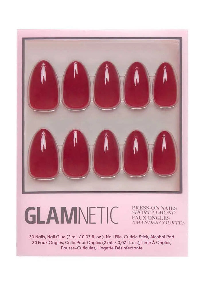 Classic Red Press-On Nails | Short Almond Holiday