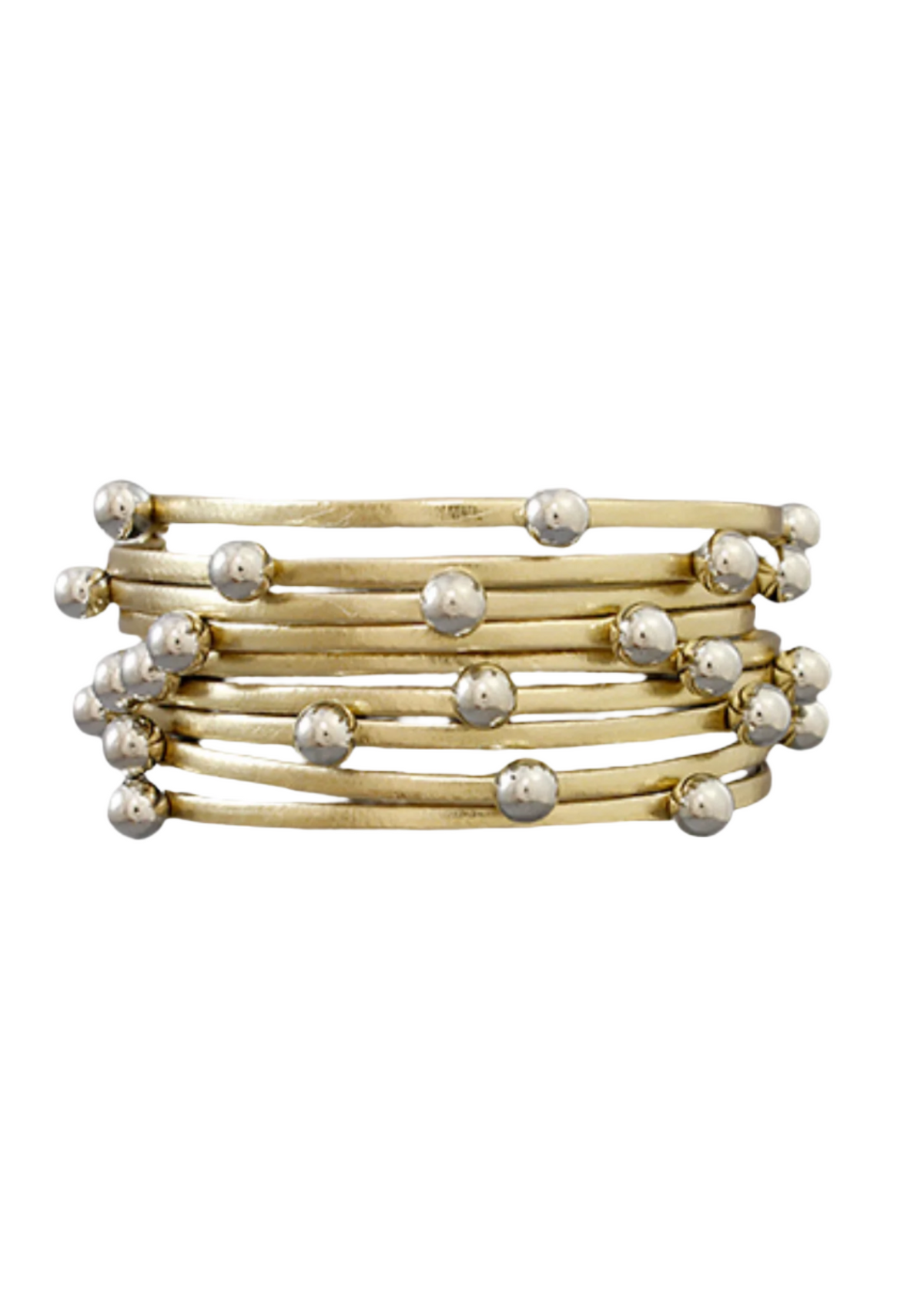 Ball Studded Metallic Leather Bracelet
