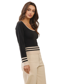 Contrast Knit Top