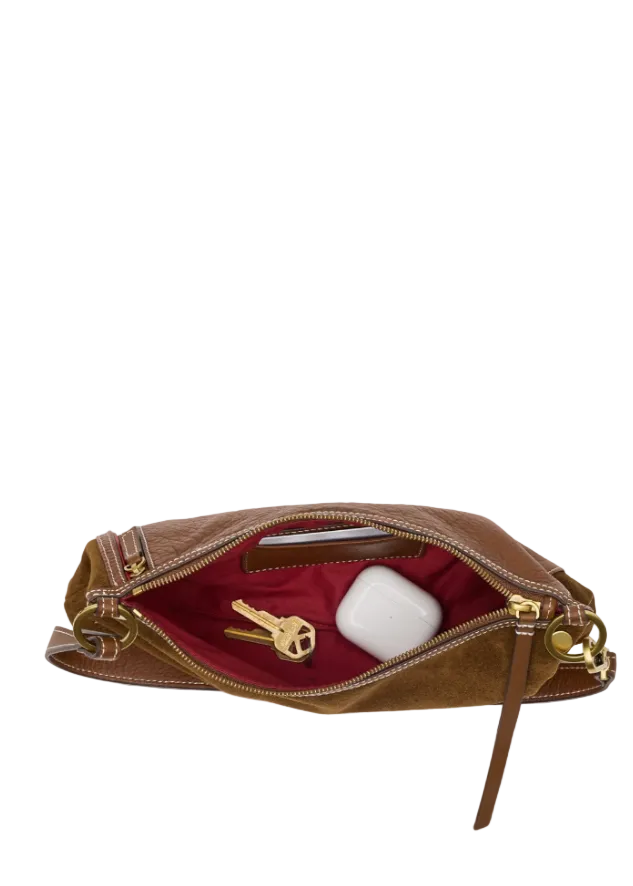 Kyle Purse - Cinnamon Suede/Antique Gold