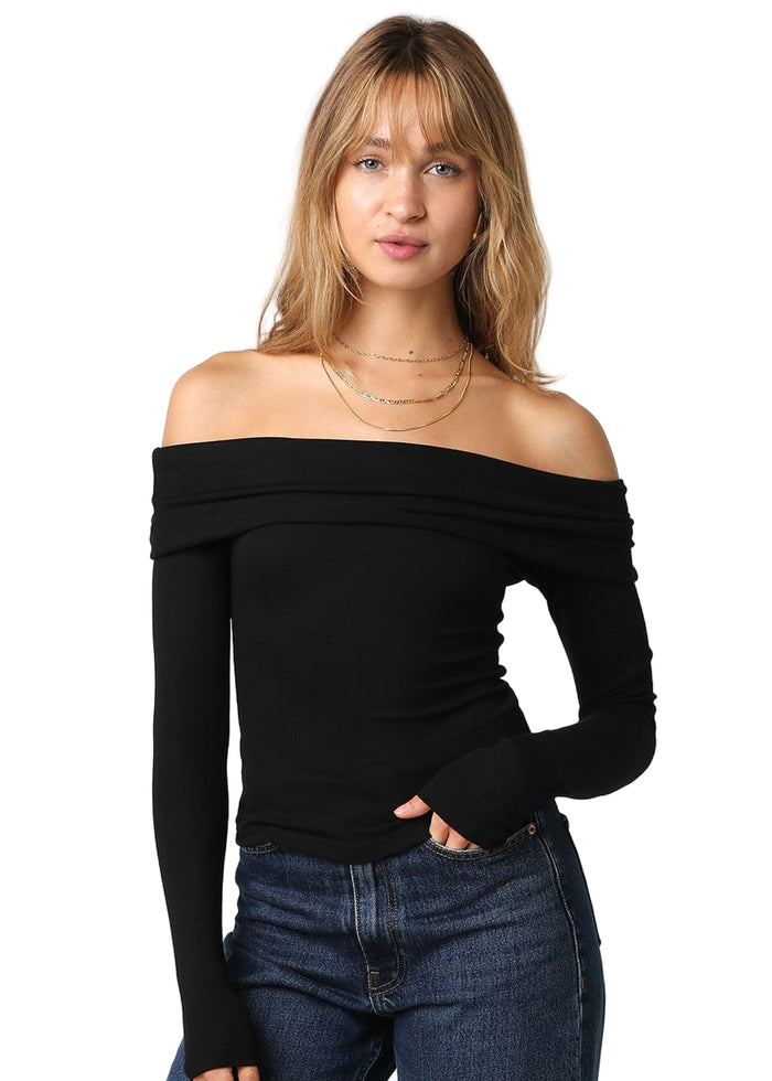 Rebecca Strapless LS Top