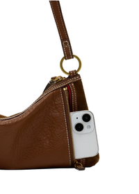 Kyle Purse - Cinnamon Suede/Antique Gold