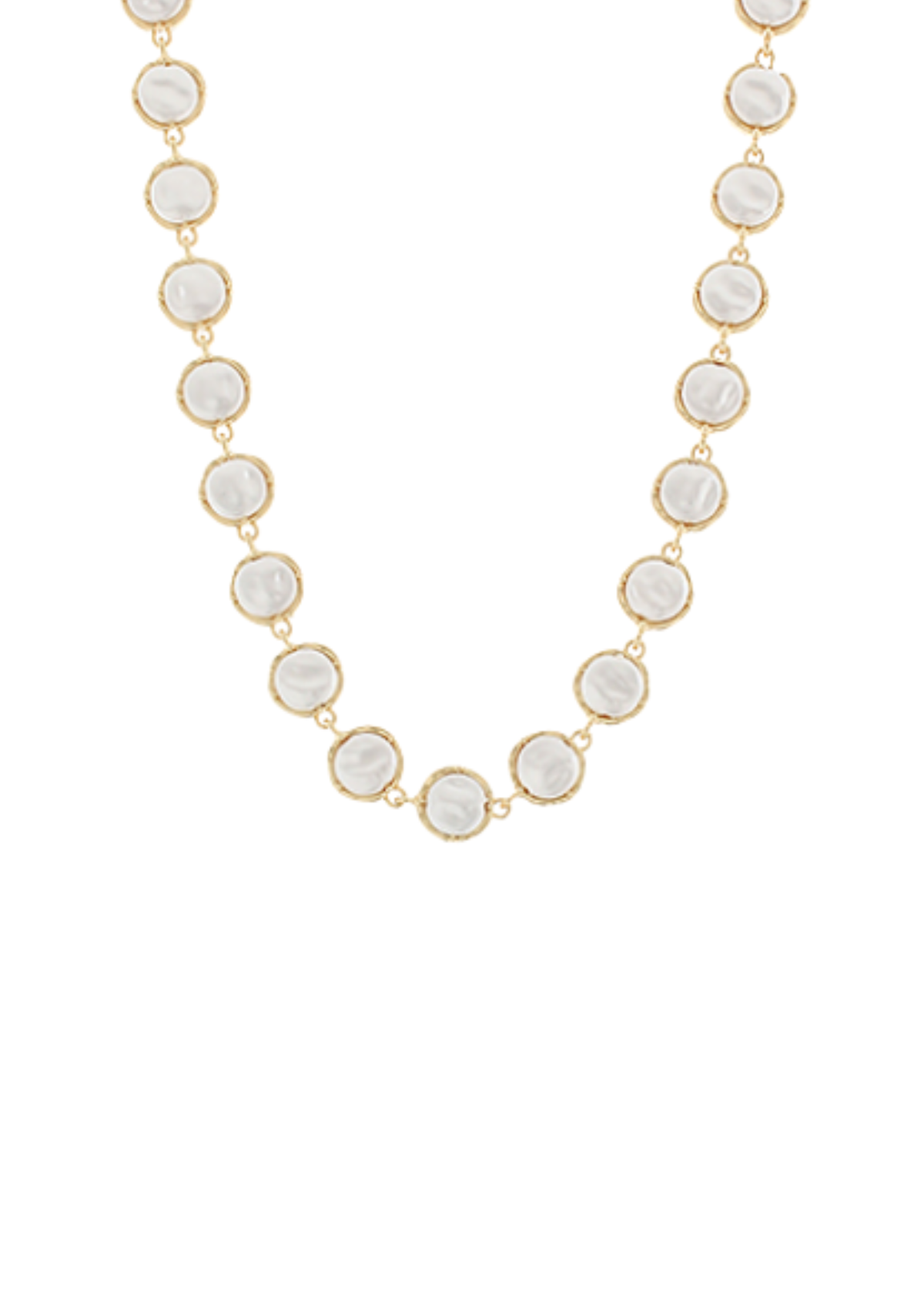 Coin Pearl Linked Necklace