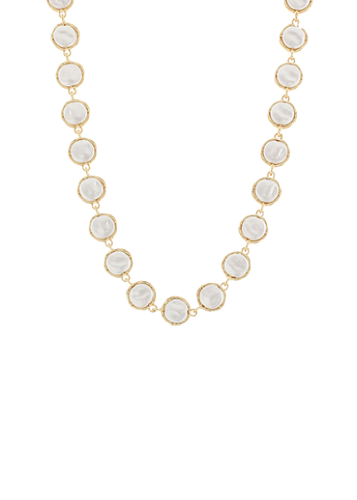 Coin Pearl Linked Necklace