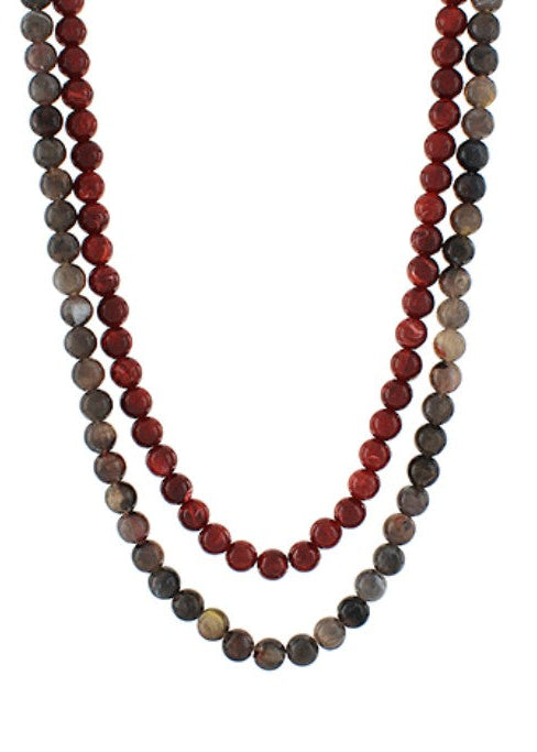 Two Block Acrylic Ball Bead Necklace