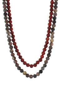 Two Block Acrylic Ball Bead Necklace