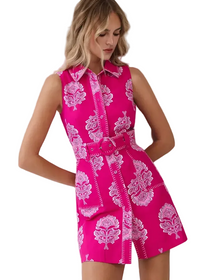 Damask Print Shirt Dress