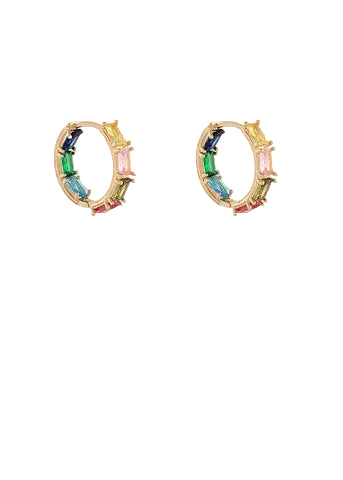 Multi Color Baguette Earrings - Multi
