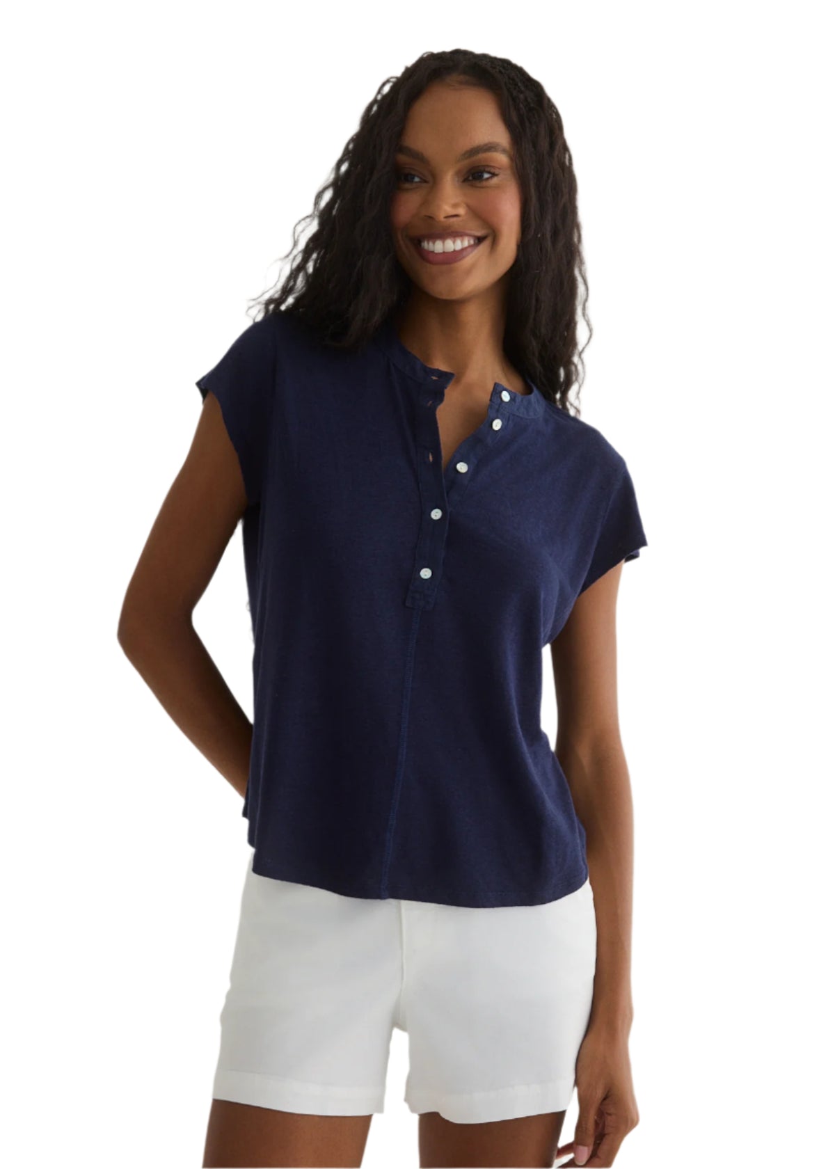 Short Sleeve Placket Pullover