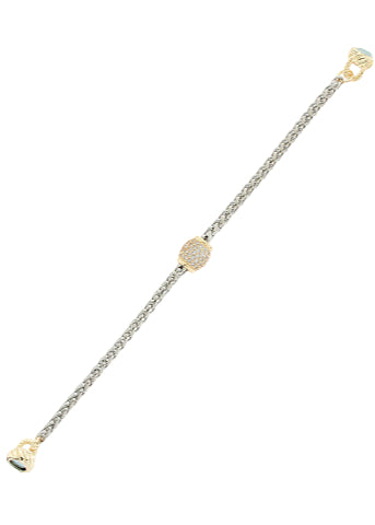 Pave CZ Cylinder Bracelet