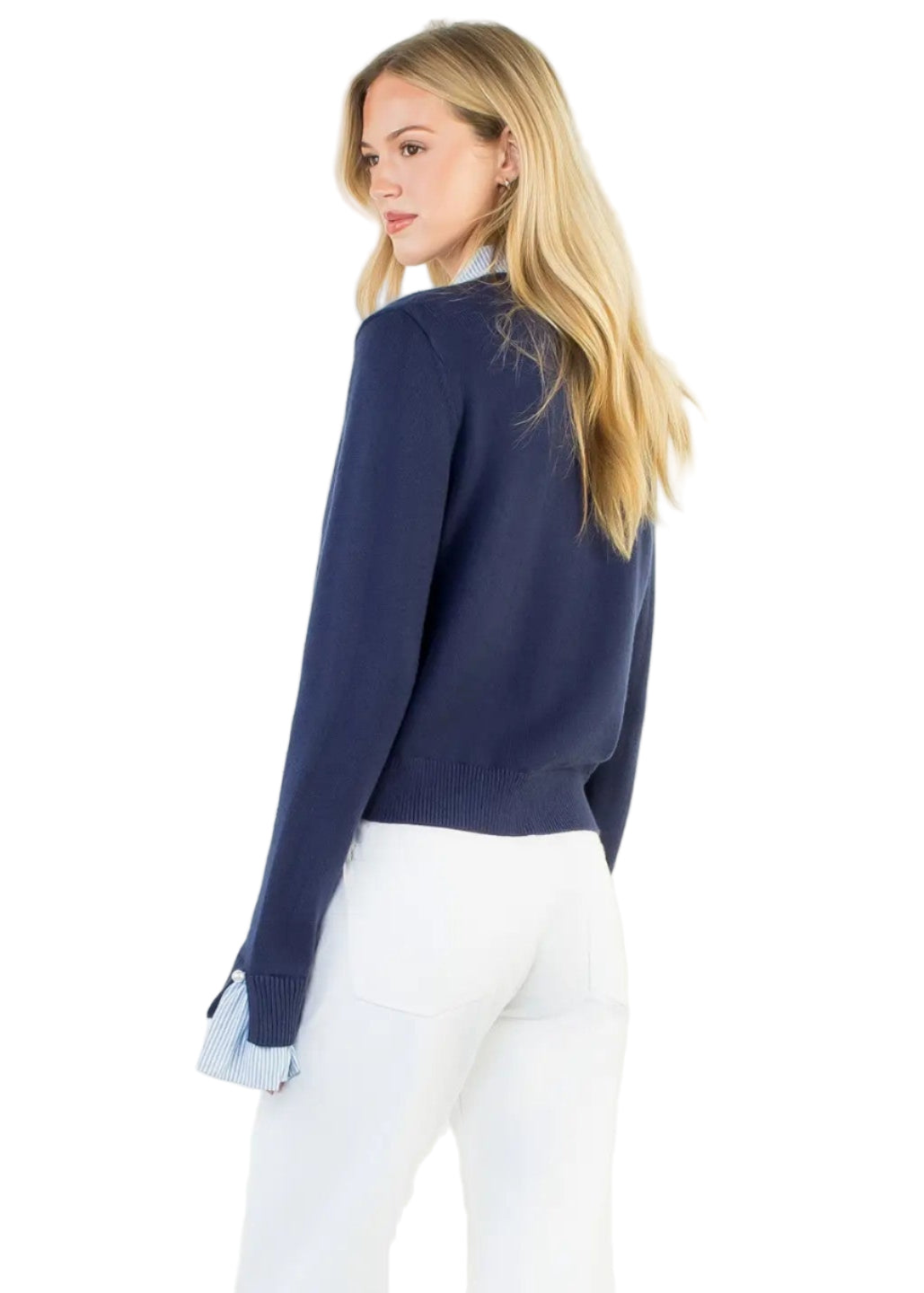 Pearl Button Collared Knit Top