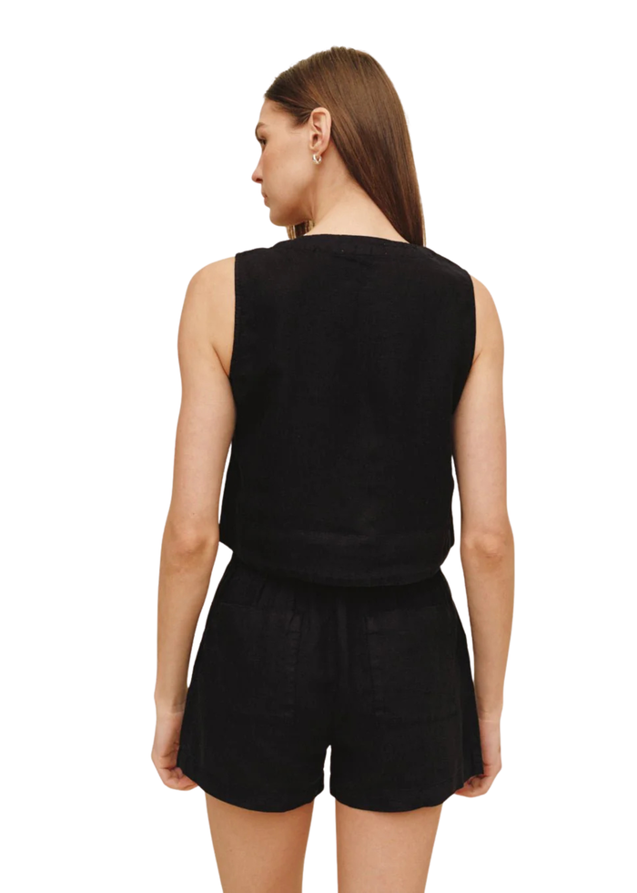Sleeveless Half Placket Top
