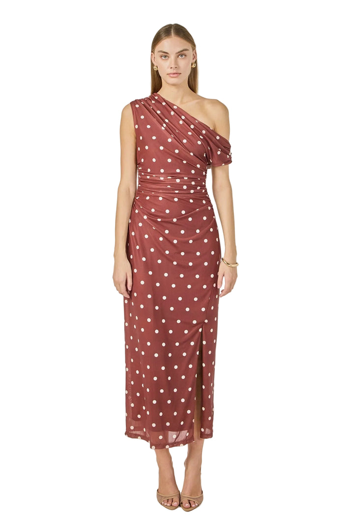 Off Shoulder Polka Dot Dress