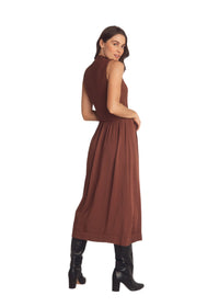S/L Mock Neck Mixed Dress