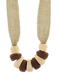 Trapezoid Bead Mesh Fabric Necklace