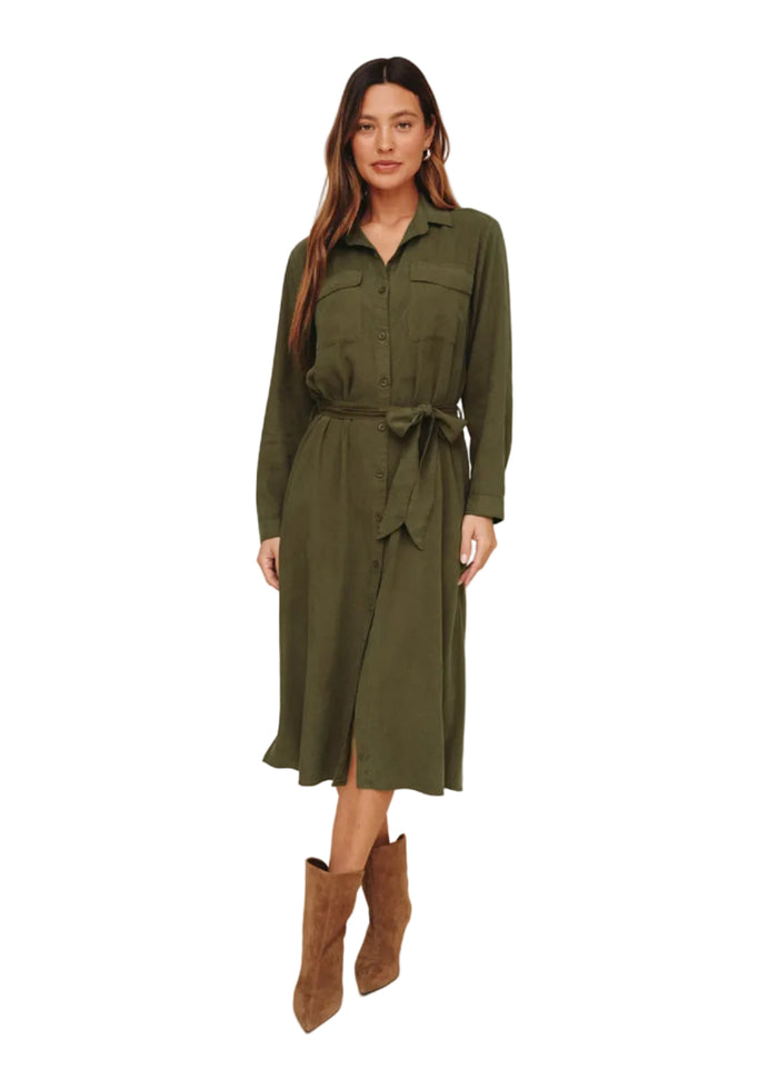 Patch Pocket Maxi Shirt Dress