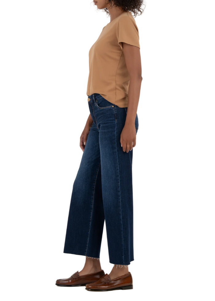 Meg High Rise Fab Ab Wide Leg Raw Hem