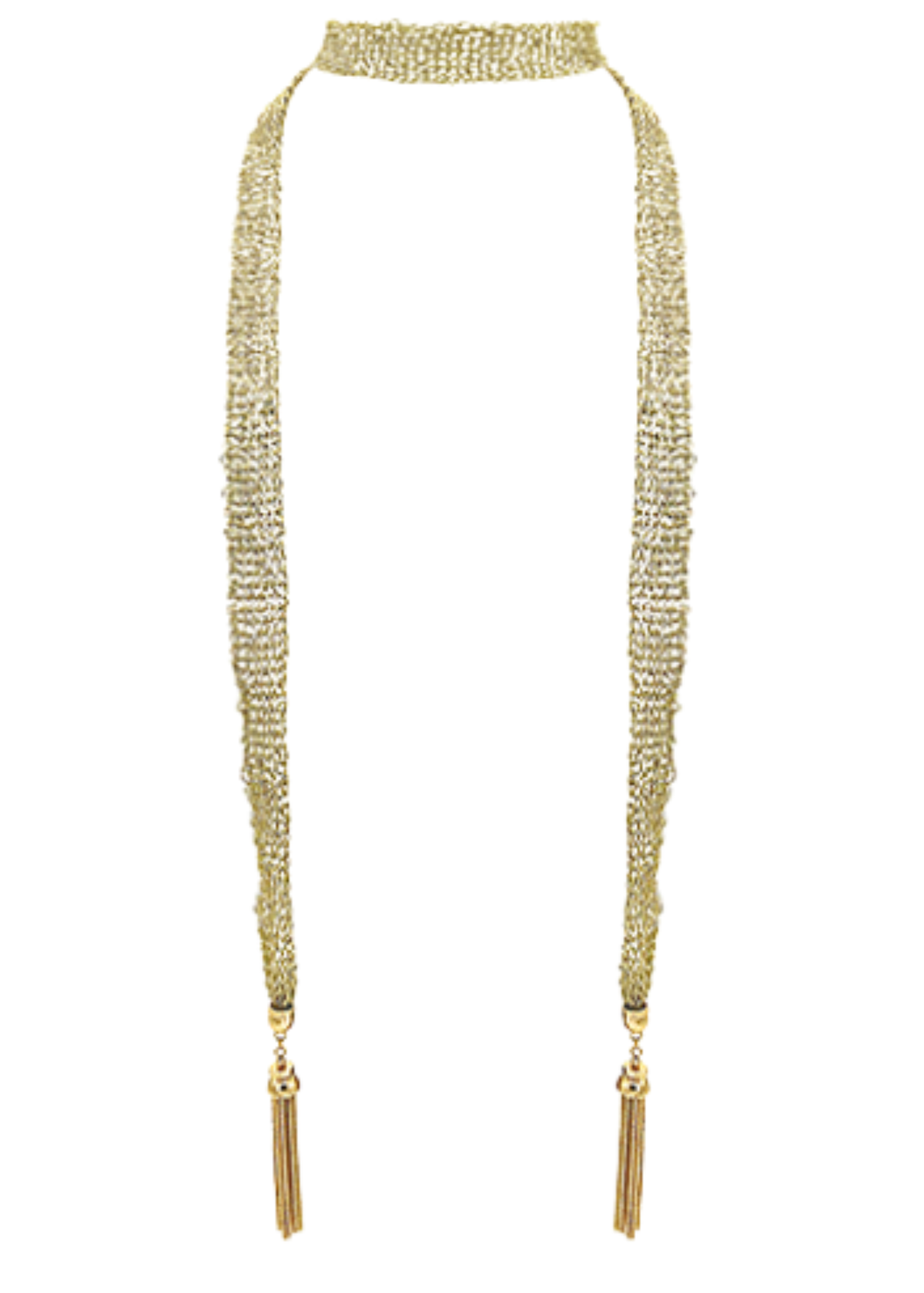 Mesh w/Tassel Long Necklace