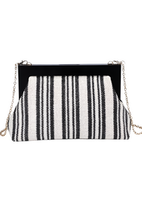 Margot Stripe Straw Clutch