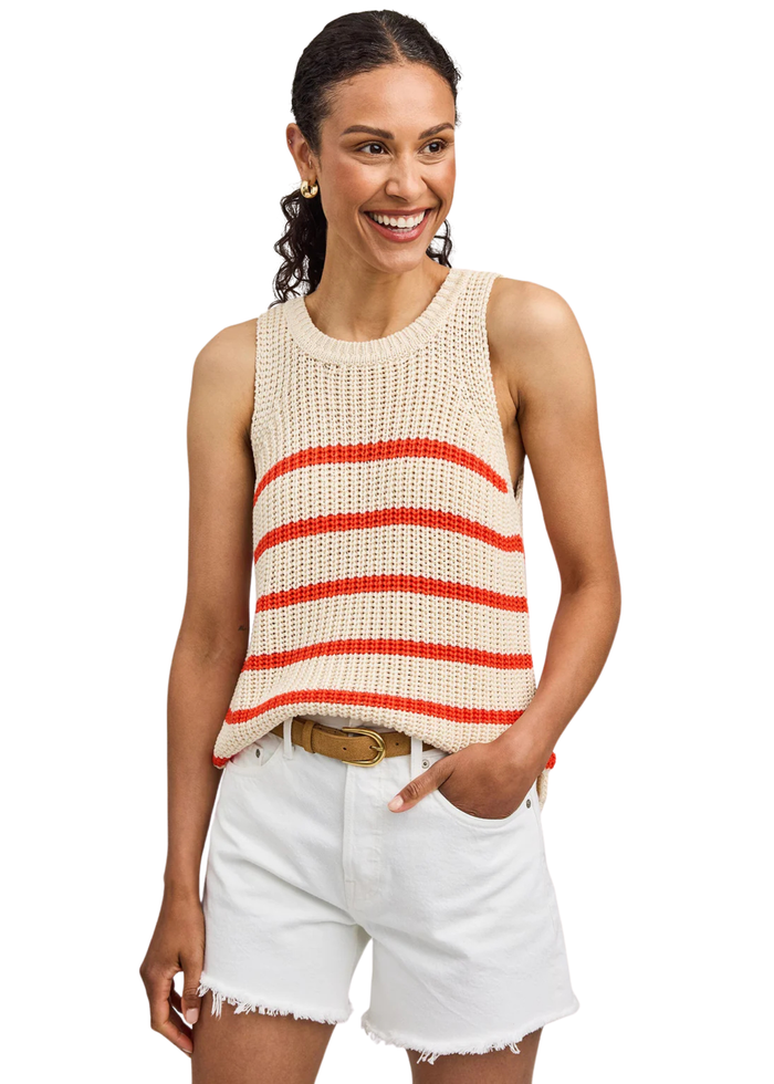 Andrea Grenadine Striped Tank