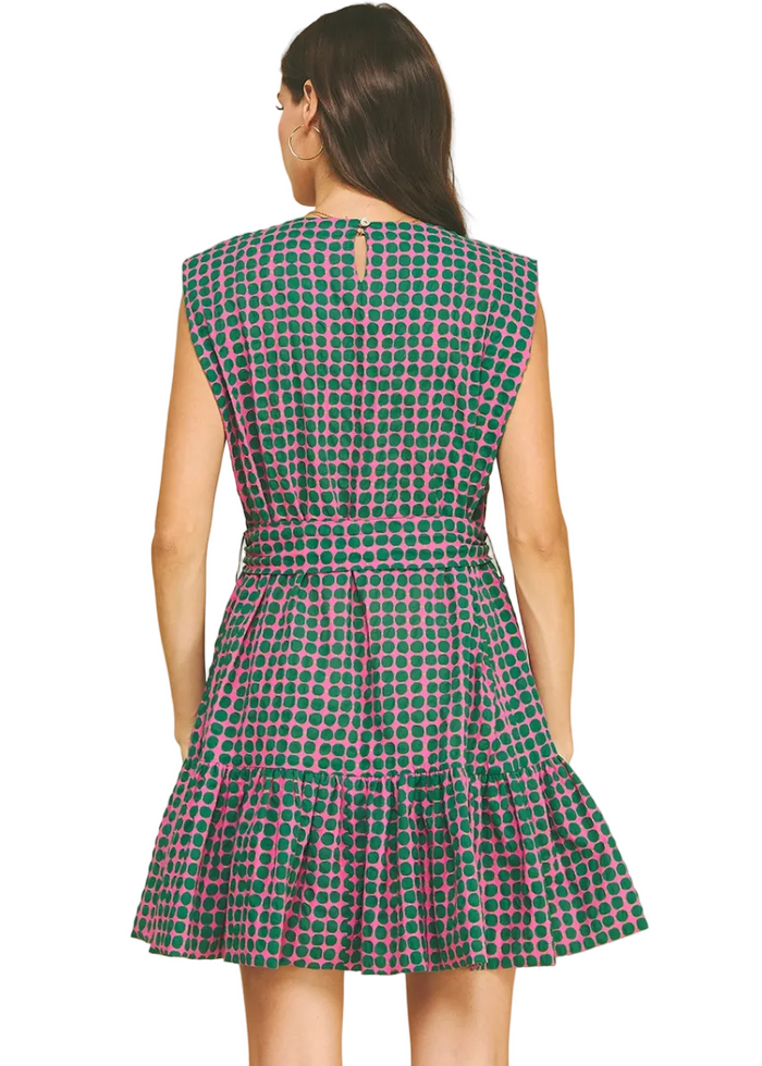 Multi-Color Polka Dot Tiered Mini Dress
