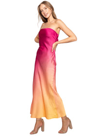 Strapless Elastic Clasp Back Maxi Dress