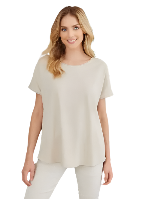 Cotton Roll-Edge Short Sleeve Tee