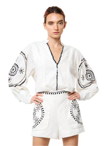 Ellery Meta Embroidered Blouse