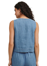 Sleeveless Placket Pullover